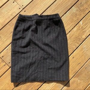 Pinstriped wool pencil skirt